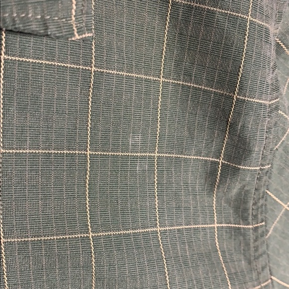 Quicksilver Green button down w/thin yellow plaid - Picture 3 of 3